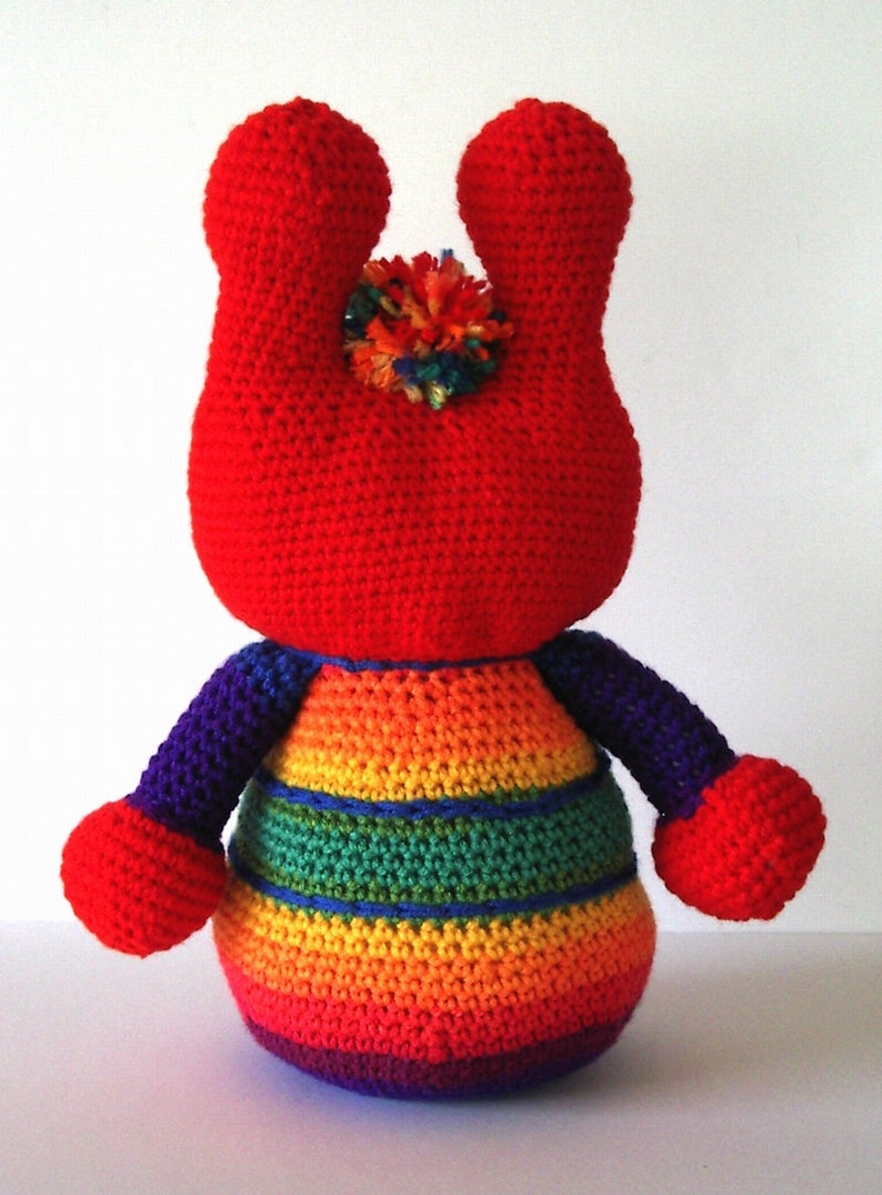 Alien Monster Crochet Toy Doll Rainbow Stripe Large Arigurumi Novelty Play Doll Kids Baby Toddler Animal Stuffy image 8