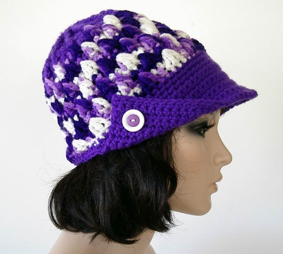 ON SALE Newsboy Hat Button Bill Cap 