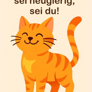 Happy cat illustration for the children&#39;s room