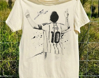 Messi Bleached Argentina Vintage Soccer Comfort Color Shirt