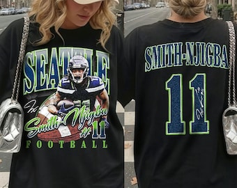 Custom Player Name & Number Seattle Football Vintage Unisex Comfort Color Shirt