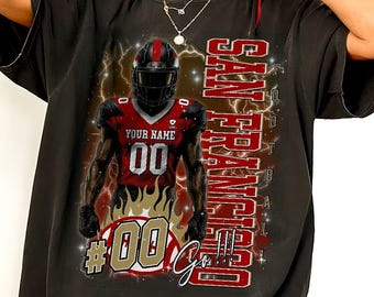 Personalized Go! San Francisco Football Shirt, Custom Name & Number Unisex Crewneck Shirt, Game Day Sweatshirt, Gift For Football Fan