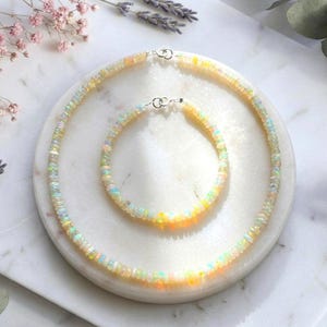 Pulseira e colar de opala (qualidade AA)