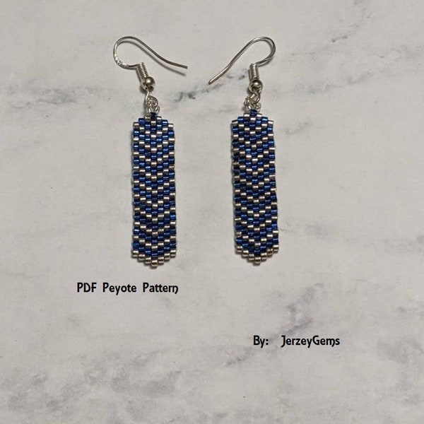 Chevron Peyote Stitch Earring Pattern, Peyote Beaded Tutorial, Peyote Pattern, Earring Pattern, Delica Bead Pattern, Peyote Stitch PEC#1