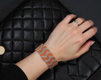 Zig Zag Peyote Bracelet Pattern, Geometric Beading Craft (PDF Pattern)