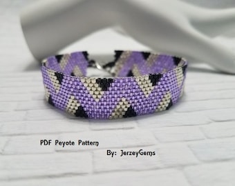 Geometric Peyote Bracelet Pattern, Odd Count Peyote Stitch Pattern, DIY Gift, Instant Download, Peyote Bracelet Tutorial, PBT#4