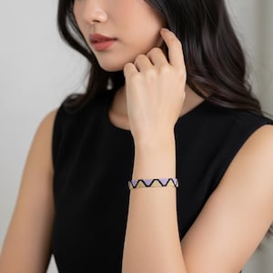 Triangle Geometric Peyote Bracelet Pattern, Seed Bead Jewelry (Digital Download)