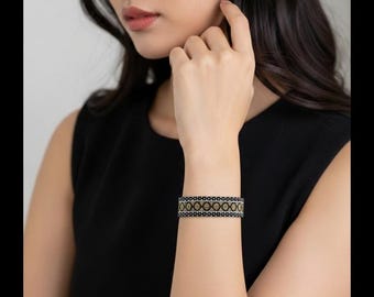 Peyote Bracelet Pattern, Delica Beadweaving Tutorial (PDF)