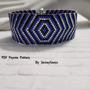 Geometric Chevron Pattern, Bracelet Pattern, Bead Tutorial, Odd Count Pattern, Delica Bead Pattern, Peyote Stitch, Peyote Bracelet, PBD#4