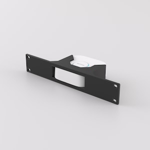 May include: A black wall mount for a white router with the word "eero" printed on the front.