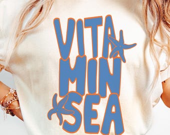 Vitamin Sea Shirt Comfort Colors® Summer Shirt Trendy Beach Shirt Vacation Tshirt Beach Lover Gift Coastal Aesthetic Tee Ocean Lover Gift