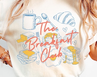 Breakfast Club Shirt Comfort Colors Breakfast Lover Gift T-shirt Cute Brunch Lover Tee Foodie Shirt Pancake Tee Retro Breakfast Graphic Tee