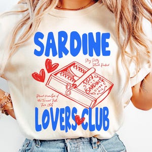 Sardine Shirt Comfort Colors® Fisherman Aesthetic Shirt Sardine Lover Gifts Foodie Tee Tinned Fish Tshirt Coastal Aesthetic Ocean Lover Gift