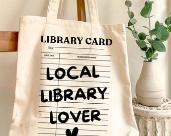 Bolsa de libros para amantes de la biblioteca local Bolsa de libros para amantes de los libros Regalo para amantes de los libros Bolsa de lona para ratones de biblioteca Regalo para clubes de lectura Bolsa de libros ecológica
