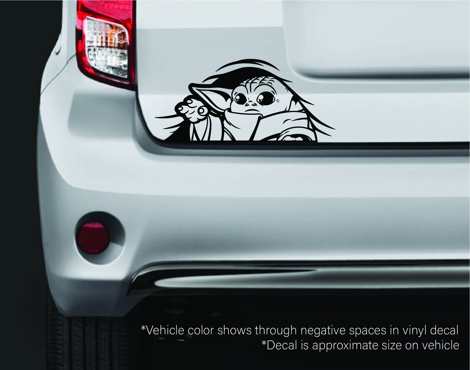 baby yoda peeking vinyl decal sticker baby on board the etsy