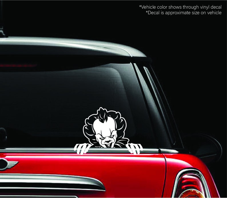Pennywise Peeking Vinyl Decal Sticker IT Movie Horror Etsy