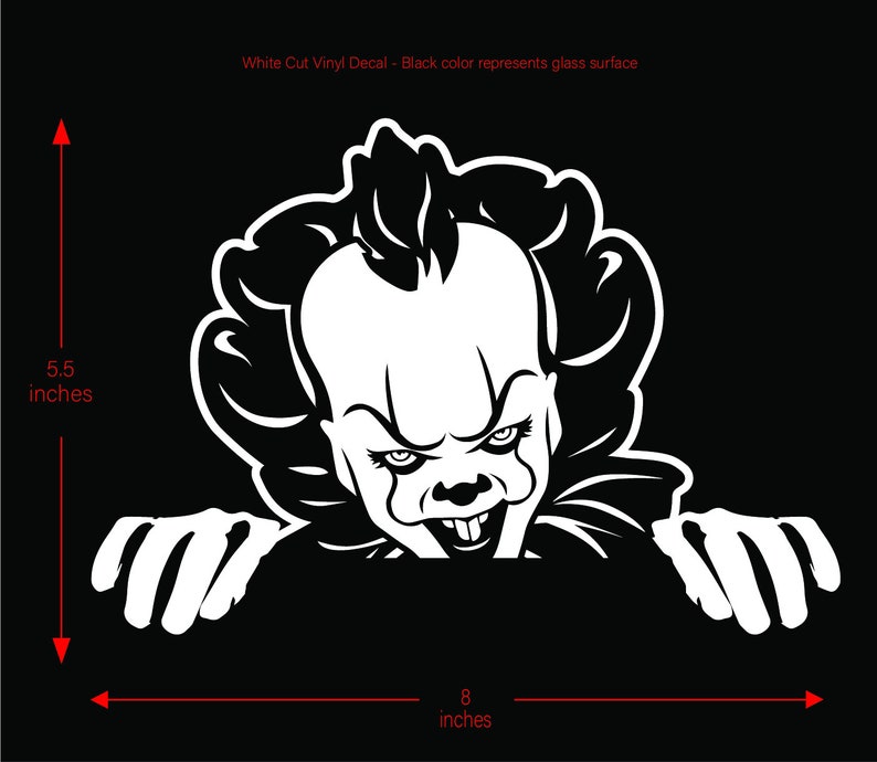 Pennywise Peeking Vinyl Decal Sticker IT Movie Horror Etsy