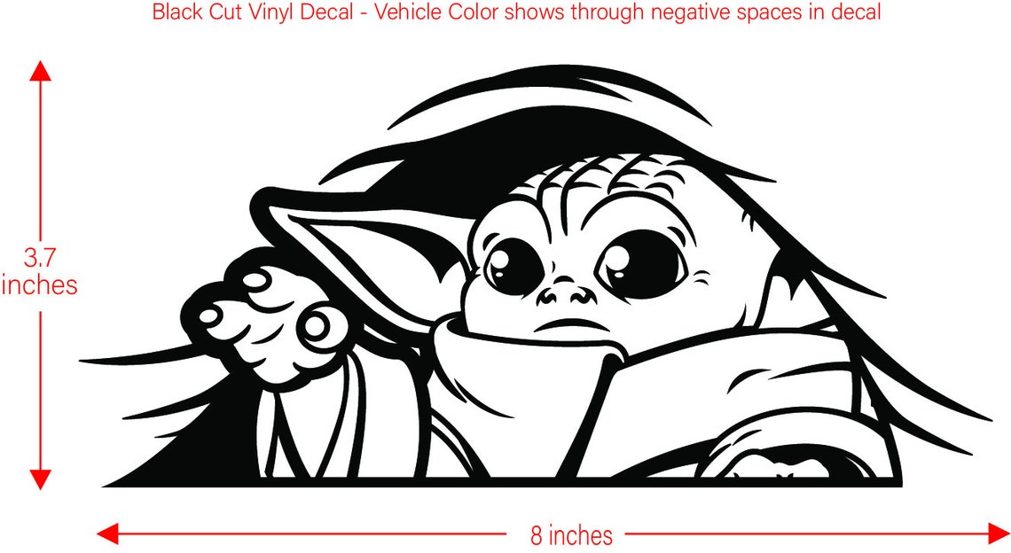 Baby Yoda Peeking Svg