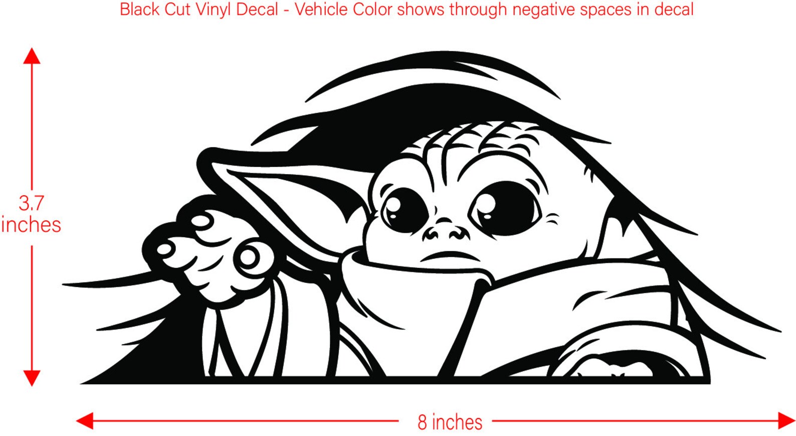 Baby Yoda Peeking Vinyl Decal Sticker Baby on Board The Etsy