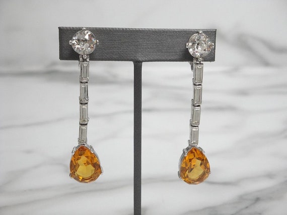 Antique Art Deco Topaz Chandelier Earrings, 1920s