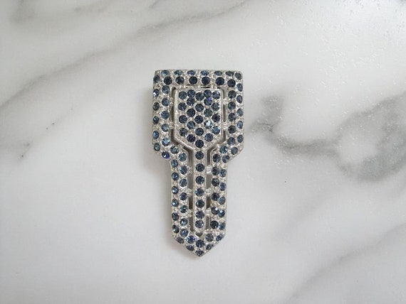 Sapphire Antique Art Deco Dress Clip, Original 192