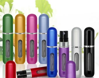 Mini Refillable Perfume Travel Holiday Spray Bottle Various Colours 5ml