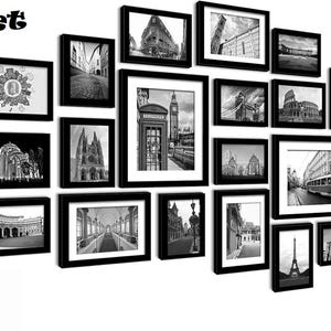 26-Piece Picture Frame Gallery Wall Set, Black and White