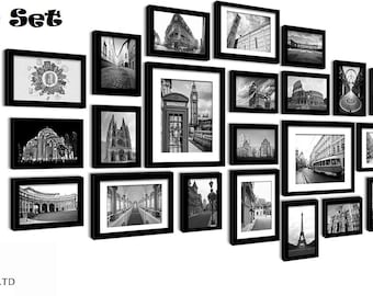 26-Piece Picture Frame Gallery Wall Set, Black and White