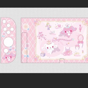 Kawaii Puppy Switch Case Roze Prinses Bloemen Pastel Schattige Hond Console Cover Romantische Esthetische Beschermende Hoes voor Switch