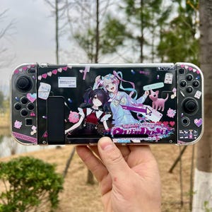 Cute Pink Anime Protective Case for Nintendo Switch 2, Kawaii Hard Shell Cover, Gamer Console Case, Gift for Gaming Fans