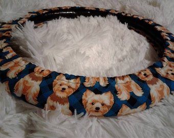 Fully Lined All-Weather Yorkie Power! Steering Wheel Cover * Yorkshire Terrier * Puppy Dog