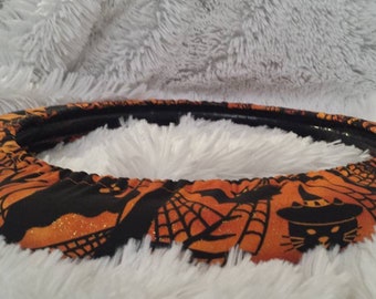Fully Lined All-Weather * Happy Halloween! * Steering Wheel Cover * Ghost Goblin Witch Black Cat Witch Hat Spider Web