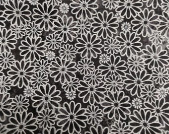 Black Daisy Steering Wheel Cover, Fully Lined, All Weather, Grip Option, Custom Fit upon Request,  Better Pic ASAP!