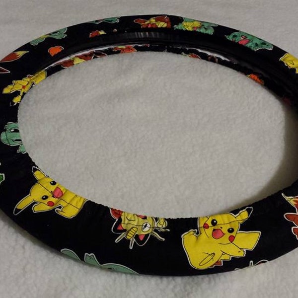 Fully Lined All-Weather Pokemon  * Steering Wheel Cover Seat Belt * Pokemon Go! *