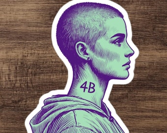 4B Movement Sticker - 4 No's Corset Feminist Decal - 4 B Modern Joan of Arc - Pro Choice, Smash the Patriarchy, Women's Reproductive Rights
