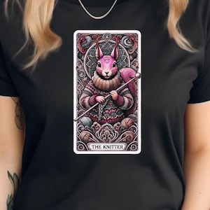 Camisa de Tarô de Tricô - Camiseta de Tricô de Esquilo Aconchegante - Presente para Amantes de Estoque de Fios para Tricô, Presente para Vovó, Mãe, Tia ou Irmã