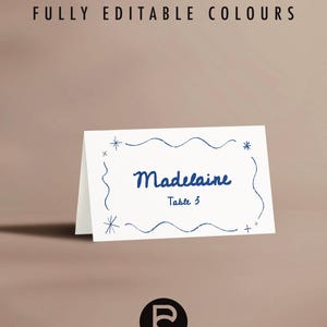 Place Crads Wedding Table Template | Playful | Funky | Retro | Customizable | Flat and Standing Up | Original Illustrations | No. 100a