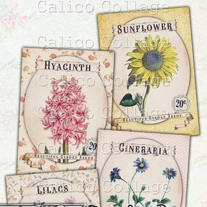 Pacotes de sementes de flores para impressão Pacote de itens efêmeros