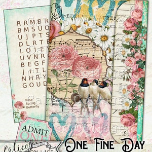Junk Journal Folio, Printable Junk Journal Kit, One Fine Day
