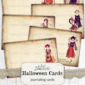 Druckbare Halloween Ephemera Journaling Karten, Bullet Journal Stationery, Vintage Halloween, Junk Journal Karten Pack, Retro Halloween