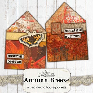 Autumn Junk Journal Pocket, Mixed Media House Imprimable, Autumn Ephemera, vintage Fall, Junk Journal Kit, Ephemera Pack, Journal Supplies