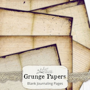 Druckbare Blanko Journaling Seiten, Junk Journal Zubehör, Digitale Grunge Papiere, Seiten, Scrapbooking Vintage Ephemera