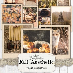 Autumn Photos for Junk Journals, Printable Vintage Fall Snapshots, Faded Photographs, Fall Aesthetic, Autumn Ephemera, Fall Ephemera