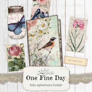 Junk Journal Folio Kit, Vintage Frühling Folio, Geladene Taschen, Junk Journal Zubehör, Junk Journal Kit Printables Bullet Journal Scrapbook