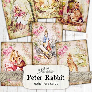 Peter Rabbit Ephemera Cards, Easter Ephemera, Junk Journal Kit, Vintage Spring, Ephemera Pack, Junk Journal Supplies, Beatrix Potter Bunnies