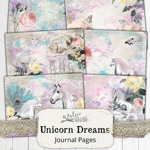 Unicorn Dreams Pages de journal imprimables, Kit de journal indésirable