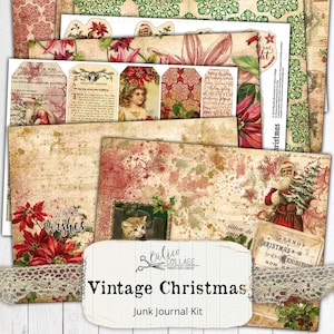 Weihnachten Junk Journal Kit Ephemera Pack, Holiday Ephemera