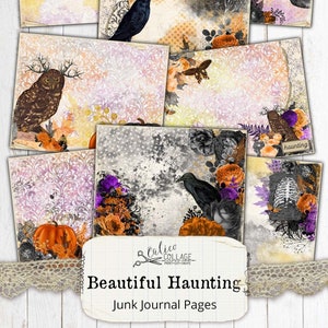 Halloween Junk Journal Papers, Journaling Pagina's, Afdrukbare Vintage Ephemera, Digitale Gothic Halloween Ephemera, Mooie Haunting