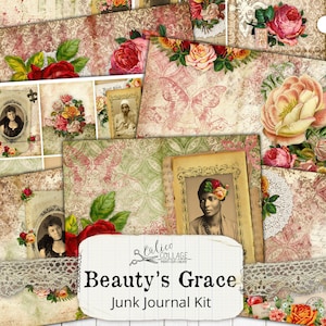 African American Junk Journal Kit, Beauty&#39;s Grace Ephemera Pack