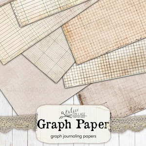 Printable Junk Journal Graph Paper, Blank Journal Pages for Junk Journals, Journaling Supplies, Digital Stationery, Bullet Journal Download image 1